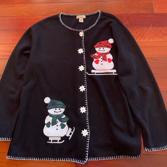 Susan Lawrence Snowflake Button Sweater - Picture 1 of 7